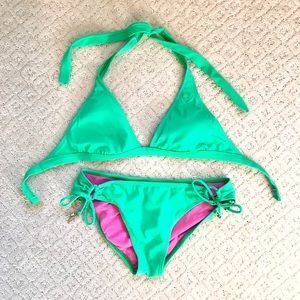 Roxy Lime Green Sport Swimsuit Bikini